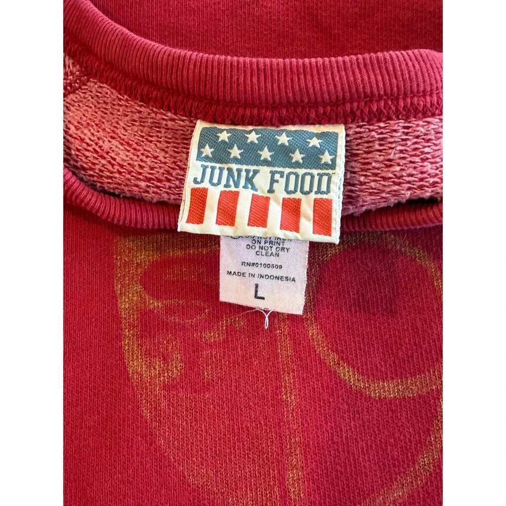 Junk Food San Francisco 49ers Sweatshirt Red Vintage Style Graphic Mens Large